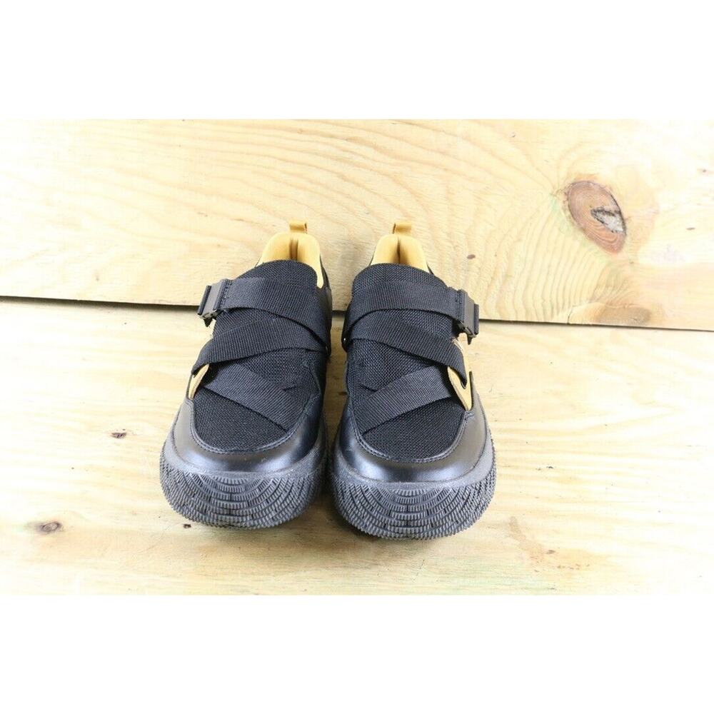 Hybrid Green Label Shoes Mens Sz 12 Rowan Black Gold Leather Sneakers - Picture 3 of 10